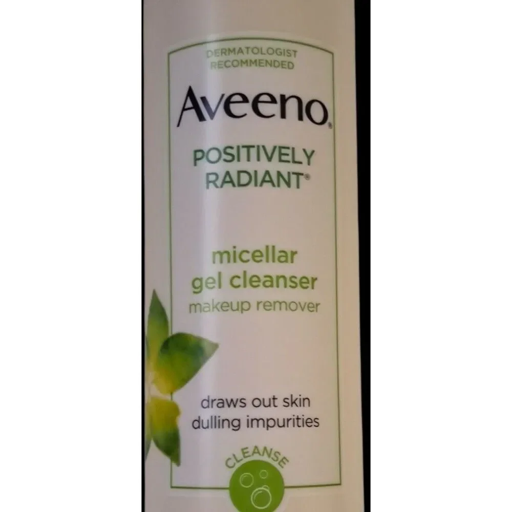 Aveeno Positively Radiant Hydrating Micellar Gel Cleanser Makeup Remover 5.1 oz.